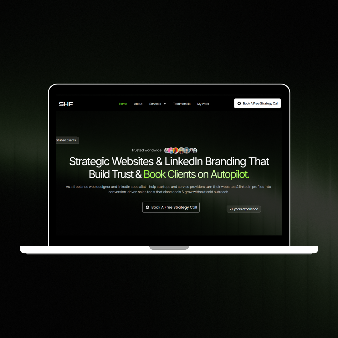 Example of a homepage hero section with headline, subheading, and CTA button.